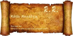 Ráth Rozália névjegykártya